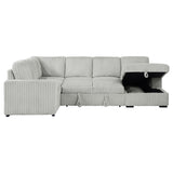 Devonshire Gray Sleeper Sectional Sofa Storage Chaise from Coaster - Luna Furniture