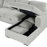 Devonshire Gray Sleeper Sectional Sofa Storage Chaise from Coaster - Luna Furniture