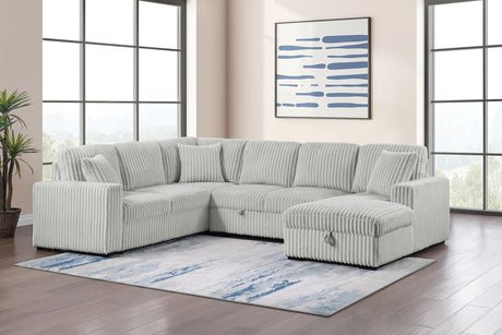 Devonshire Gray Sleeper Sectional Sofa Storage Chaise from Coaster - Luna Furniture