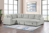 Devonshire Gray Sleeper Sectional Sofa Storage Chaise from Coaster - Luna Furniture