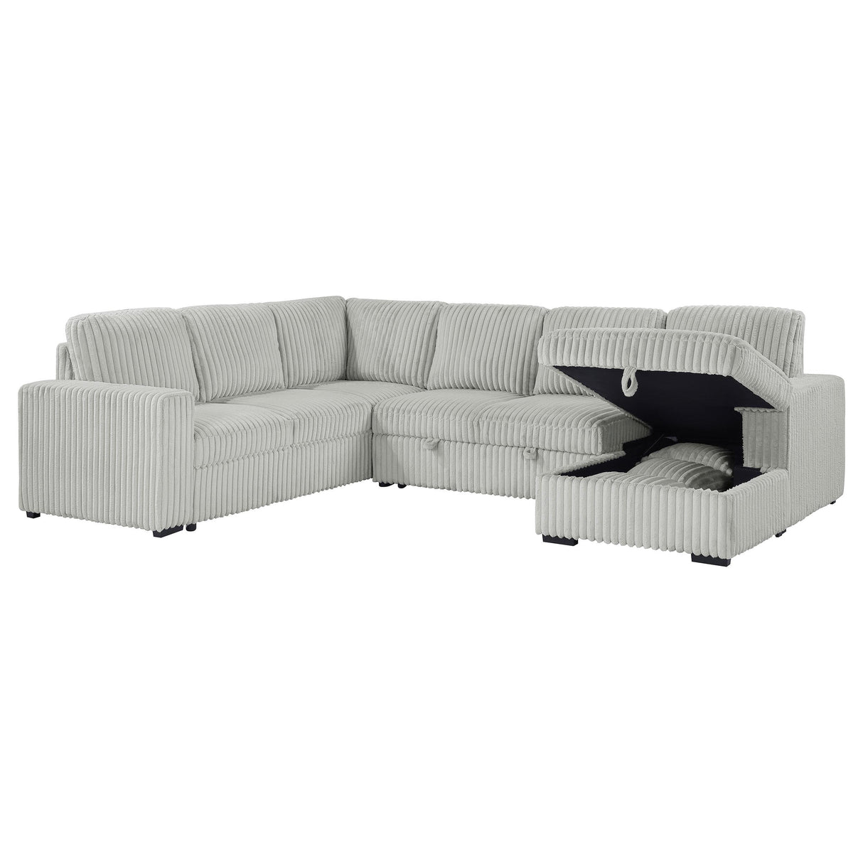 Devonshire Gray Sleeper Sectional Sofa Storage Chaise from Coaster - Luna Furniture