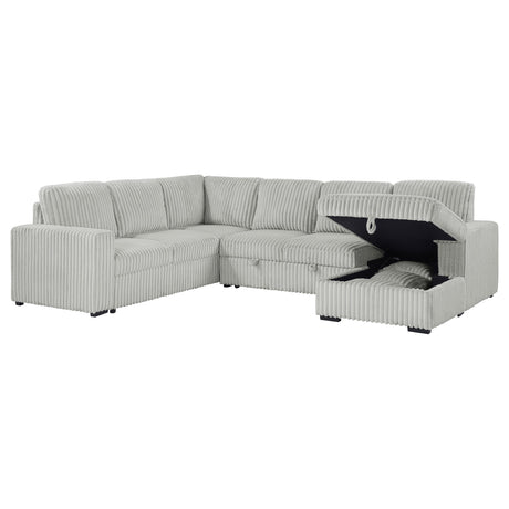 Devonshire Gray Sleeper Sectional Sofa Storage Chaise from Coaster - Luna Furniture