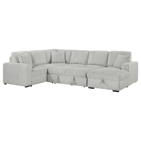 Devonshire Gray Sleeper Sectional Sofa Storage Chaise from Coaster - Luna Furniture