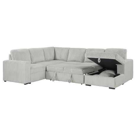 Devonshire Gray Sleeper Sectional Sofa Storage Chaise from Coaster - Luna Furniture