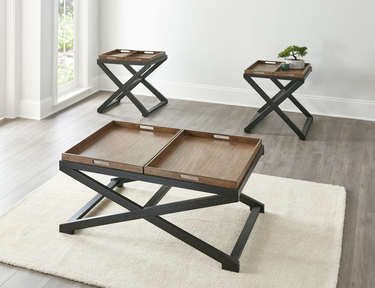 Topeka Brown 3-Piece Occasional Table Set (Cocktail & 2 End Tables) from Steve Silver - Luna Furniture