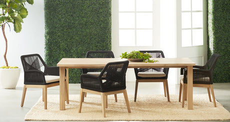 Diego Outdoor Dining Table in Gray Teak from Essentials For Living - Luna Furniture