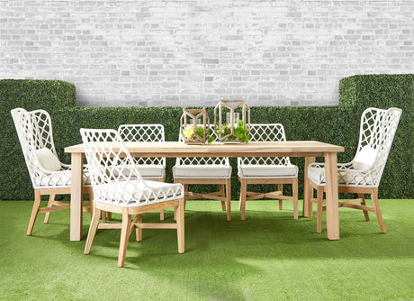 Diego Outdoor Dining Table in Gray Teak from Essentials For Living - Luna Furniture