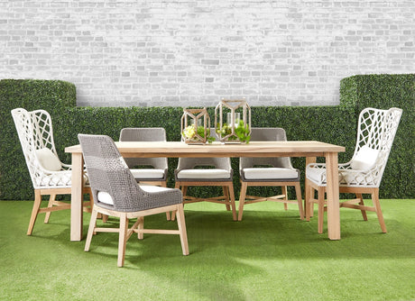 Diego Outdoor Dining Table in Gray Teak from Essentials For Living - Luna Furniture