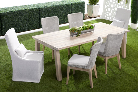 Diego Outdoor Dining Table in Gray Teak from Essentials For Living - Luna Furniture