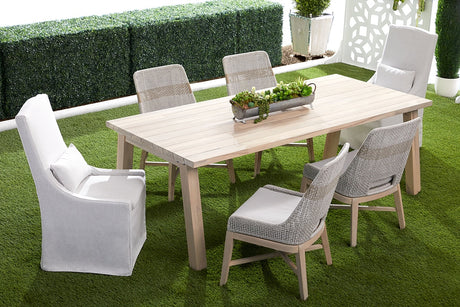 Diego Outdoor Dining Table in Gray Teak from Essentials For Living - Luna Furniture