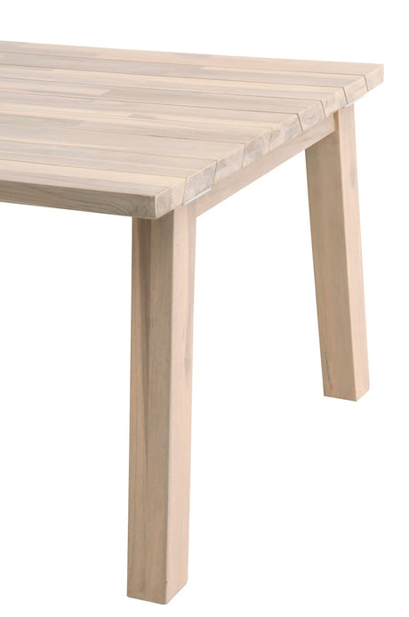 Diego Outdoor Dining Table in Gray Teak from Essentials For Living - Luna Furniture