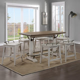 Pendleton Ivory/Honey Oak 7-Piece Counter Height Dining Set from Steve Silver - Luna Furniture