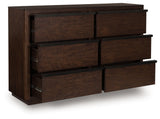 Dilenno California King Canopy Bed with Dresser and Nightstand in Dark Brown from Ashley - Luna Furniture