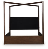 Dilenno California King Canopy Bed with Dresser in Dark Brown from Ashley - Luna Furniture