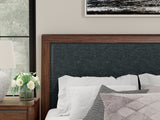 Dilenno Dark Brown California King Upholstered Panel Bed from Ashley - Luna Furniture