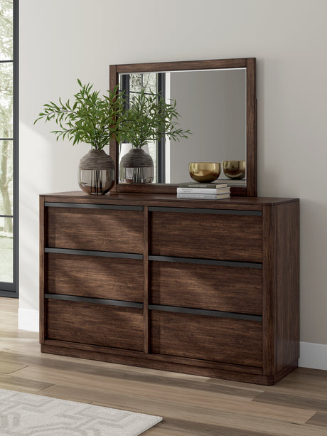 Dilenno Dark Brown Dresser and Mirror from Ashley - Luna Furniture