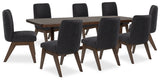 Dilenno Dark Brown Extendable Dining Room Set from Ashley - Luna Furniture
