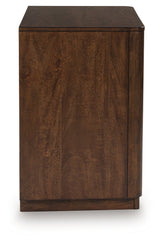 Dilenno King Canopy Bed with Mirrored Dresser and Nightstand in Dark Brown from Ashley - Luna Furniture