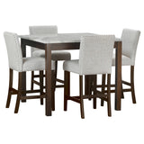 Dior Espresso/Linen 5-Piece Counter Height Set from Happy Homes - Luna Furniture