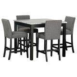 Dior Black/Linen 5-Piece Counter Height Set from Happy Homes - Luna Furniture