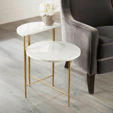 Patna White Marble Top Accent Table from Steve Silver - Luna Furniture