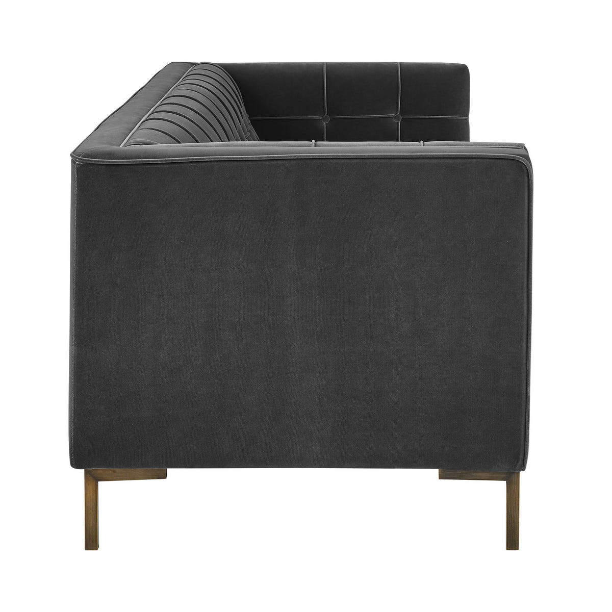 Isaac Channel Stitched Gray Velvet Sofa from Steve Silver - Luna Furniture