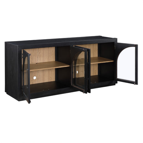 Magnolia Cathedral Doored Server, Black from Steve Silver - Luna Furniture