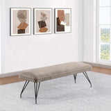 Dodson Taupe Upholstered Dining Bench from Coaster - Luna Furniture