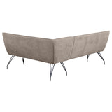 Dodson Taupe Fabric Upholstered L-Shaped Nook Dining Bench from Coaster - Luna Furniture