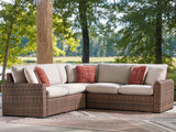 Dolan Creek Beige/Brown 3-Piece Outdoor Sectional from Ashley - Luna Furniture