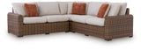 Dolan Creek Beige/Brown 3-Piece Outdoor Sectional from Ashley - Luna Furniture