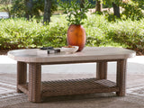 Dolan Creek Beige/Brown Outdoor Coffee Table from Ashley - Luna Furniture