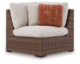Dolan Creek Beige/Brown Outdoor Corner with Cushion from Ashley - Luna Furniture