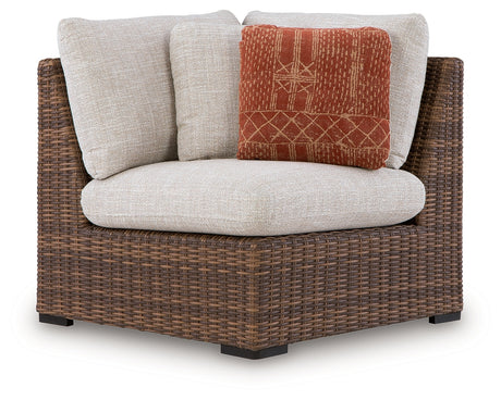 Dolan Creek Beige/Brown Outdoor Corner with Cushion from Ashley - Luna Furniture