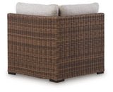 Dolan Creek Beige/Brown Outdoor Corner with Cushion from Ashley - Luna Furniture