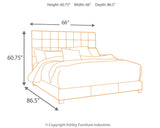 Dolante Queen Upholstered Bed with Mattress in Beige from Ashley - Luna Furniture