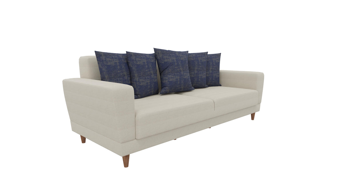 Dolce Cream/Blue 3-Seater Sofa Bed - DOLCE 03.302.0472.3365.0101.0000.20.03 - 