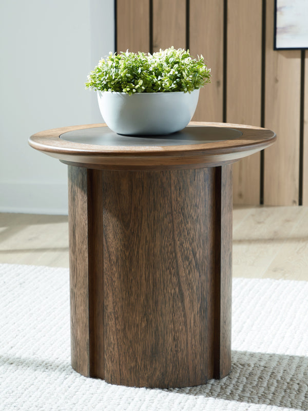 Dontayne Warm Brown End Table