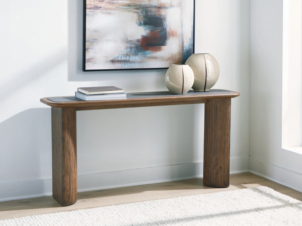 Dontayne Warm Brown Sofa Table