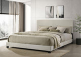 Dorian Cream Upholstered California King Panel Bed from Coaster - Luna Furniture