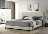 Dorian Cream Upholstered Eastern King Panel Bed from Coaster - Luna Furniture