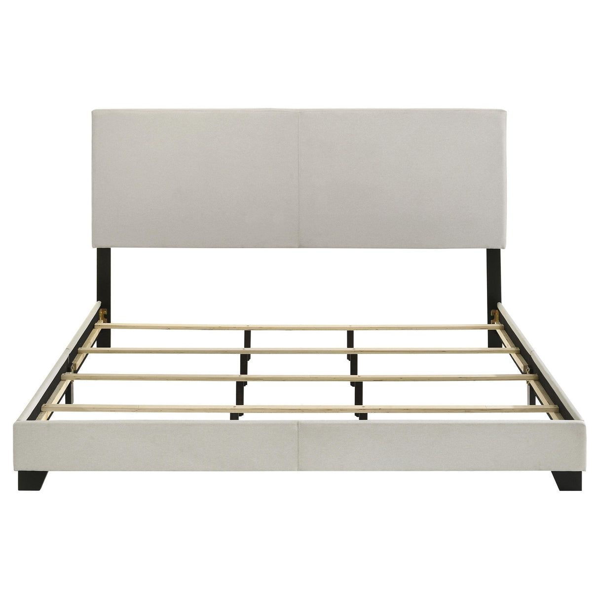 Dorian Cream Upholstered Eastern King Panel Bed from Coaster - Luna Furniture