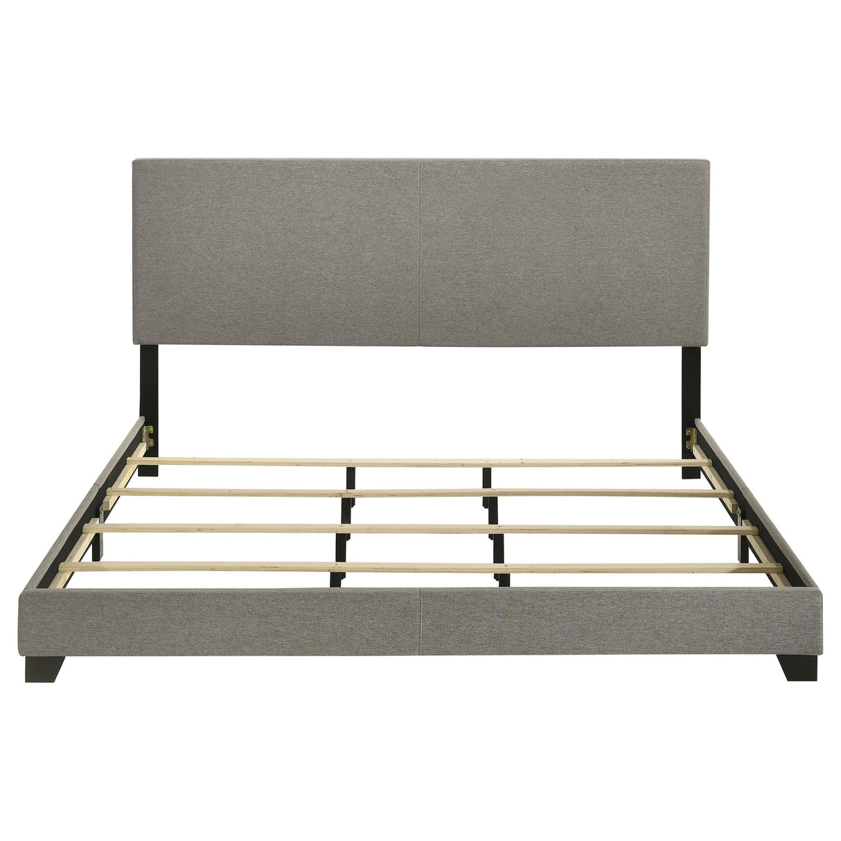 Dorian Taupe Upholstered Eastern King Panel Bed from Coaster - Luna Furniture