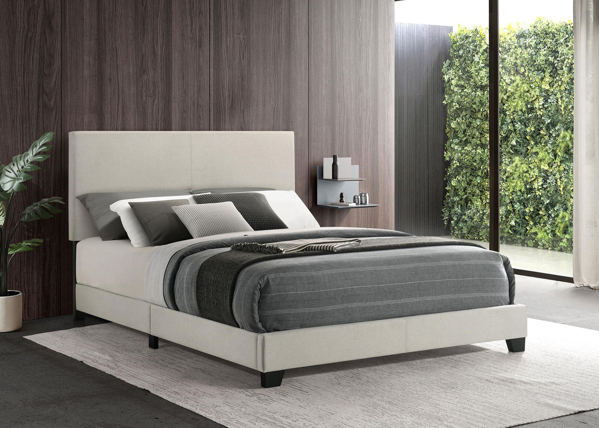 Dorian Cream Upholstered Queen Panel Bed from Coaster - Luna Furniture