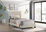 Dorian Cream Upholstered Twin Panel Bed from Coaster - Luna Furniture