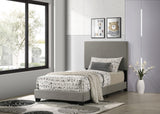 Dorian Taupe Upholstered Twin Panel Bed from Coaster - Luna Furniture