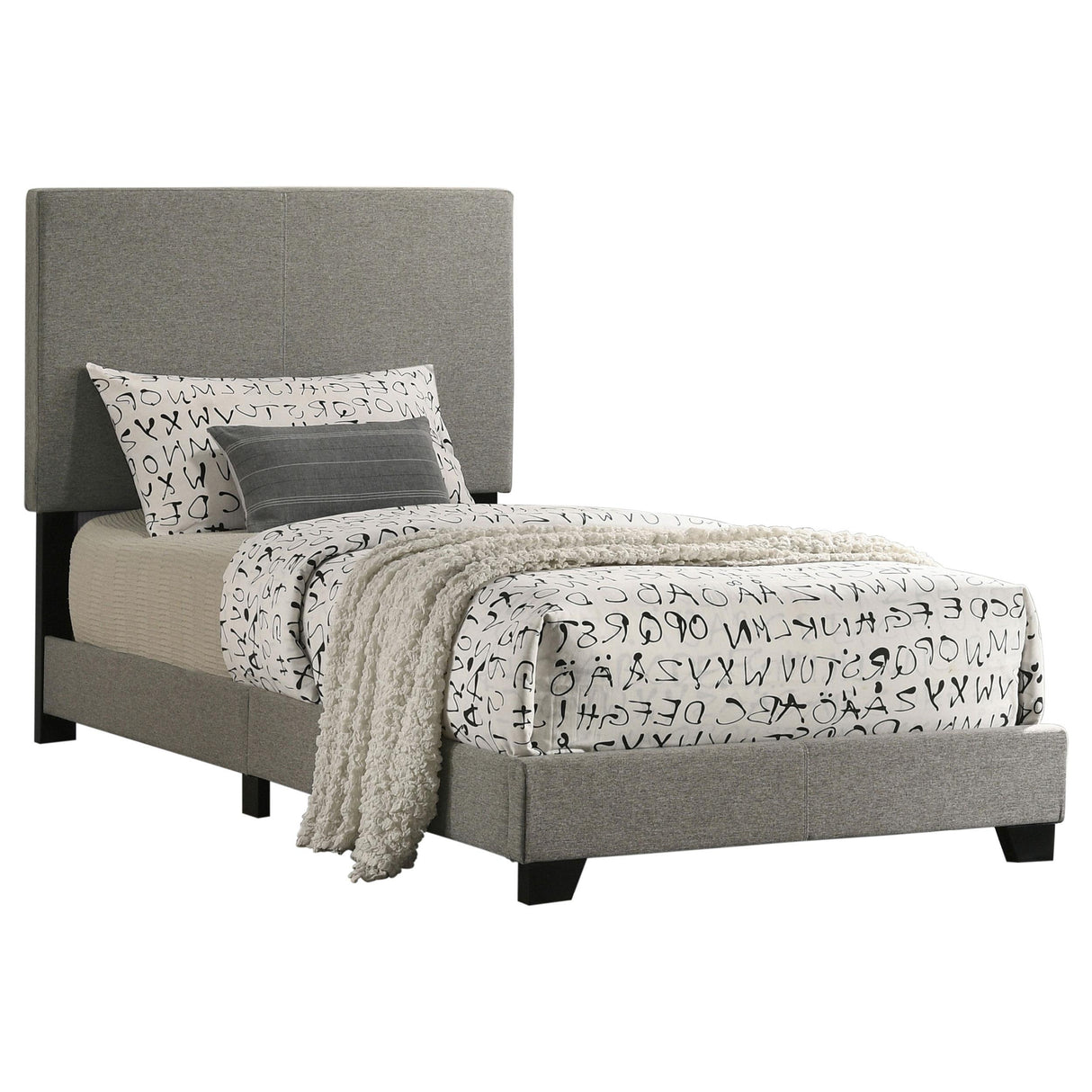 Dorian Taupe Upholstered Twin Panel Bed from Coaster - Luna Furniture