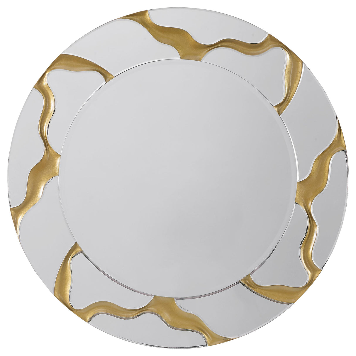 Dorinda Gold 36 x 36 Inch Round Kintsugi Style Wall Mirror from Coaster - Luna Furniture