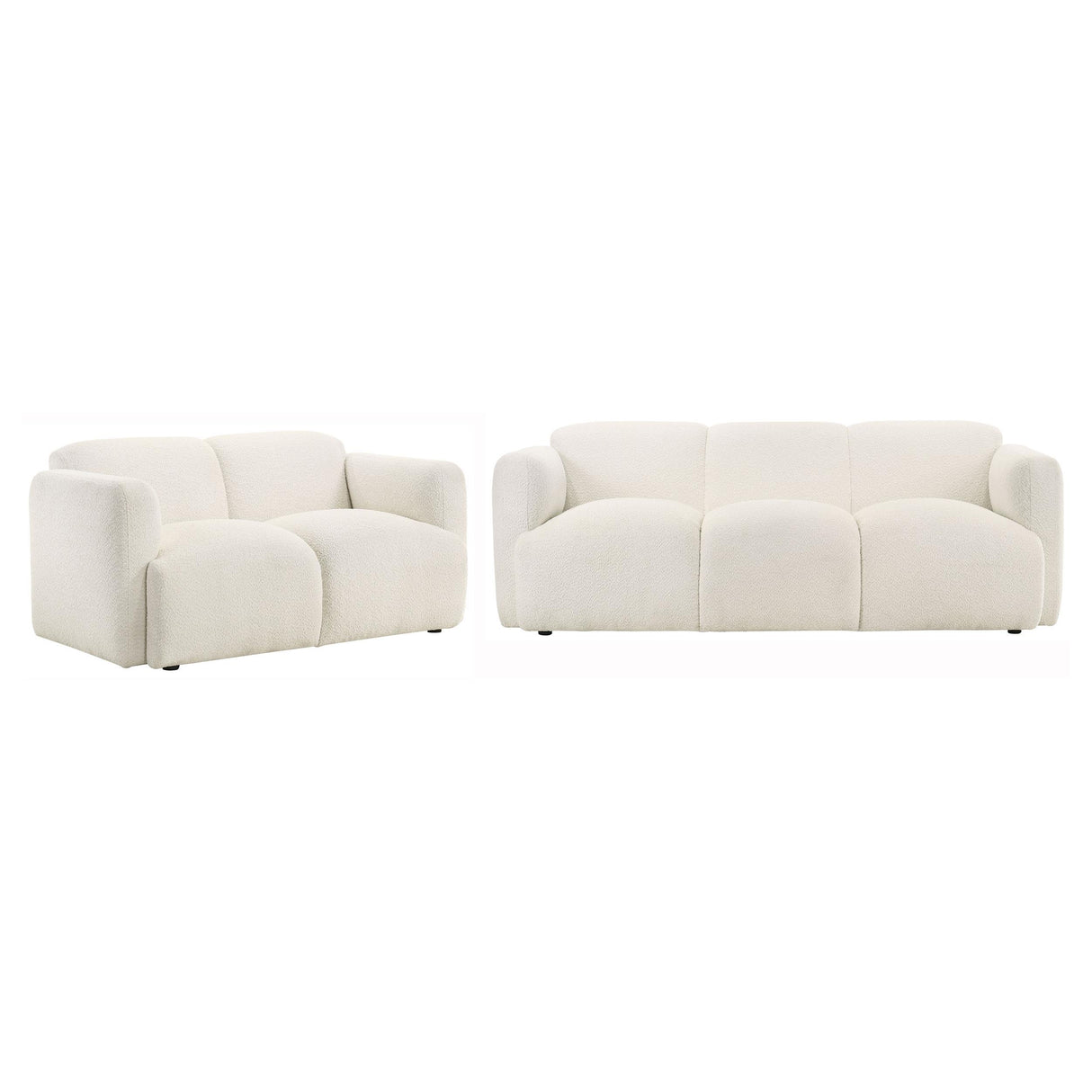 Dorset White 2-Piece Upholstered Round Track Arm Living Room Set from Coaster - Luna Furniture