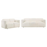 Dorset White 2-Piece Upholstered Round Track Arm Living Room Set from Coaster - Luna Furniture